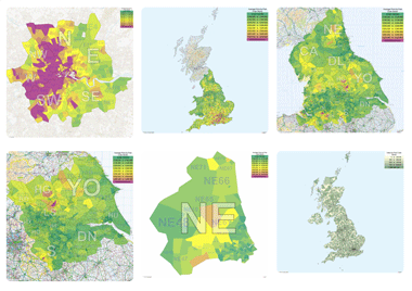 A selection of exported maps