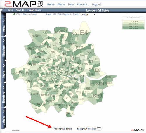 Showing and Hiding the Background Map