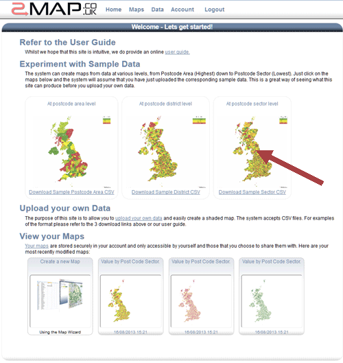 View the sample data